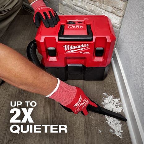 At just 87 dB(A), this MILWAUKEE® vacuum is 2X quieter than traditional jobsite wet/dry vacuums.