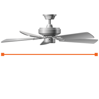 Large Ceiling Fan Recommended for Rooms 20ft x 20ft or Larger Recommended for Rooms 12ft x 12ft to 18ft x 18ft