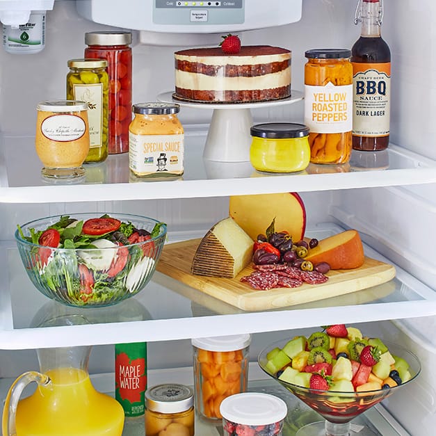 Fridge filled with food