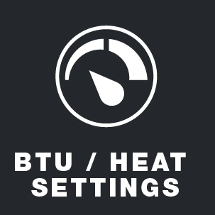 BTU/heat settings graphic
