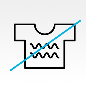 Wrinkled shirt icon with blue like striking over it