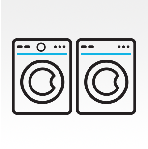 Matching washer and dryer icons appear side by side.