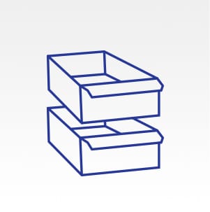 Icon shows two transparent drawers outlined in blue