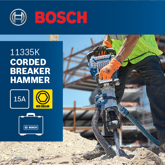 The Bosch 11335K Jack Breaker Hammer delivers 22 Ft.