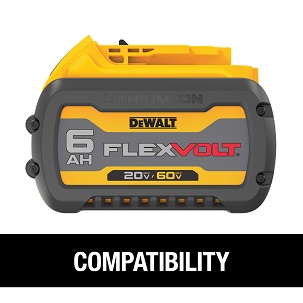 20V MAX and FLEXVOLT Batteries are Compatible with all DEWALT 20V MAX Tools.