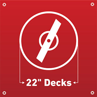 Image of graphic showing 22" deck and blade.