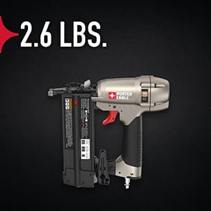 Weighing only 2.6 lbs., this brad nailer is the right tool for long hours of hard work.