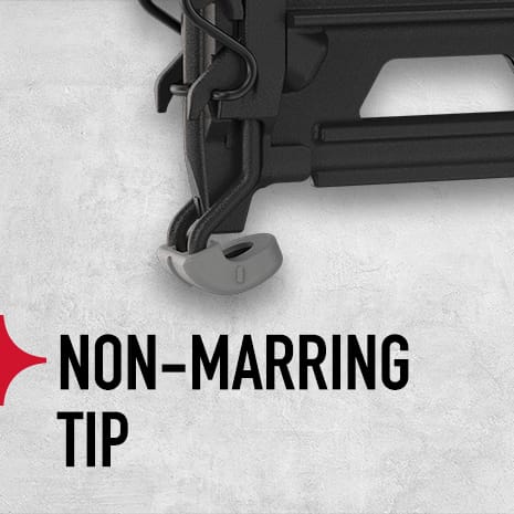 Removable non-marring tip prevents scratching or gouging on the worksurface.