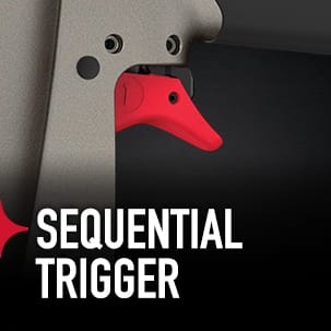 A sequential-style trigger with lock-off switch enables safe operation on the job.