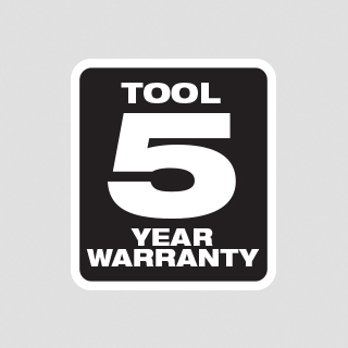 Milwaukee M18 FUEL 15 Gauge Finish Nailer has a 5 year tool warranty.