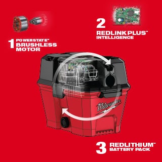 Milwaukee M18 FUEL 6 Gal. Cordless Wet/Dry Shop Vacuum with Filter, Hose,  and Accessories 0910-20 - The Home Depot