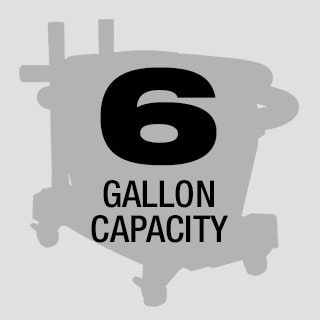 The M18™ Wet Dry Vacuum has a 6 gallon capacity