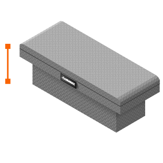 Tool box has a height of 15.7 inches