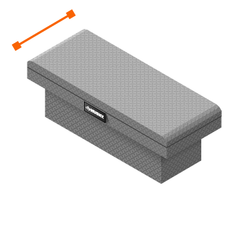 Tool box has a width of 20.5 inches