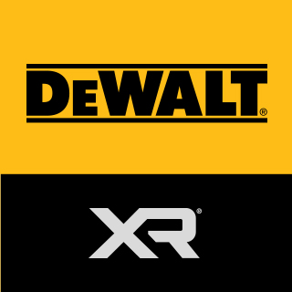 DEWALT Logo on yellow, and XR logo on black.