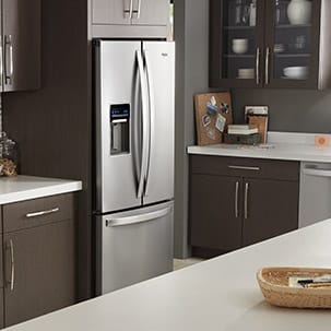 Get french door features with a 30" wide footprint