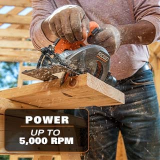 RIDGID R8656KN 18V Brushless Cordless SubCompact 6-1/2 in. Circular Saw Kit with 4.0 Ah MAX Output Battery and Charger RIDGID SubCompact Circular Saw, cutting wood