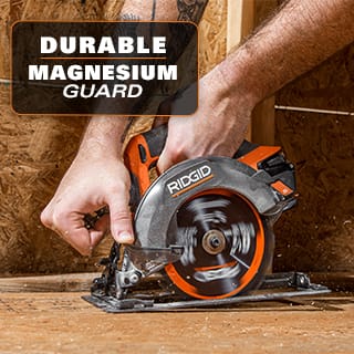 RIDGID R8656KN 18V Brushless Cordless SubCompact 6-1/2 in. Circular Saw Kit with 4.0 Ah MAX Output Battery and Charger RIDGID SubCompact Circular Saw, cutting wood