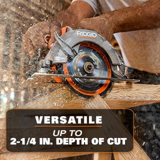 RIDGID R8656KN 18V Brushless Cordless SubCompact 6-1/2 in. Circular Saw Kit with 4.0 Ah MAX Output Battery and Charger RIDGID SubCompact Circular Saw, cutting wood