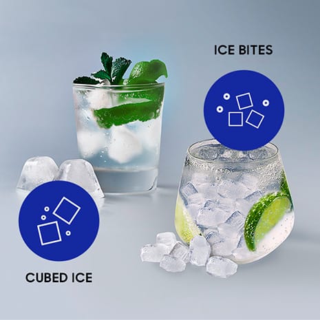 Bespoke 23 cu. ft. 4-Door French Door Smart Refrigerator with Beverage Center in Morning Blue/White Glass, Counter Depth Dual Ice Maker with Ice Bites™ Bespoke 23 cu. ft. 4-Door French Door Smart Refrigerator with Beverage Center in Morning Blue/White Glass, Counter Depth Dual Ice Maker with Ice Bites™