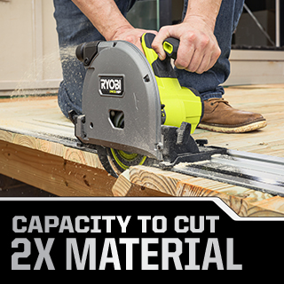 RYOBI 18V ONE+ HP Brushless Track Saw, Cutting Wood