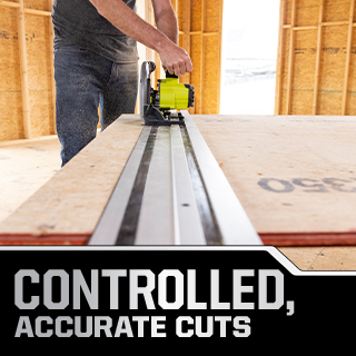 RYOBI 18V ONE+ HP Brushless Track Saw, Cutting Wood