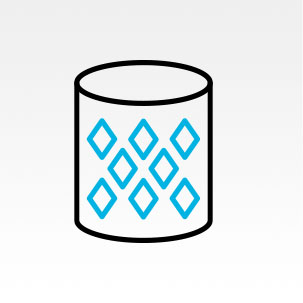 Illustration of blue diamond design on drum.