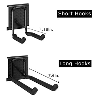 Short Hooks are 4.18 in. long and Long Hooks are 7.6 in. long