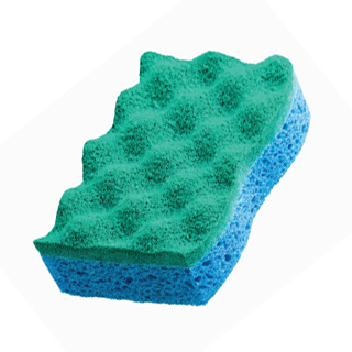 Scrub stuck-on dirt, grime, grease, and sticky messes with non-scratch scrubbing surface. Scrub stuck-on dirt, grime, grease, and sticky messes with non-scratch scrubbing surface.