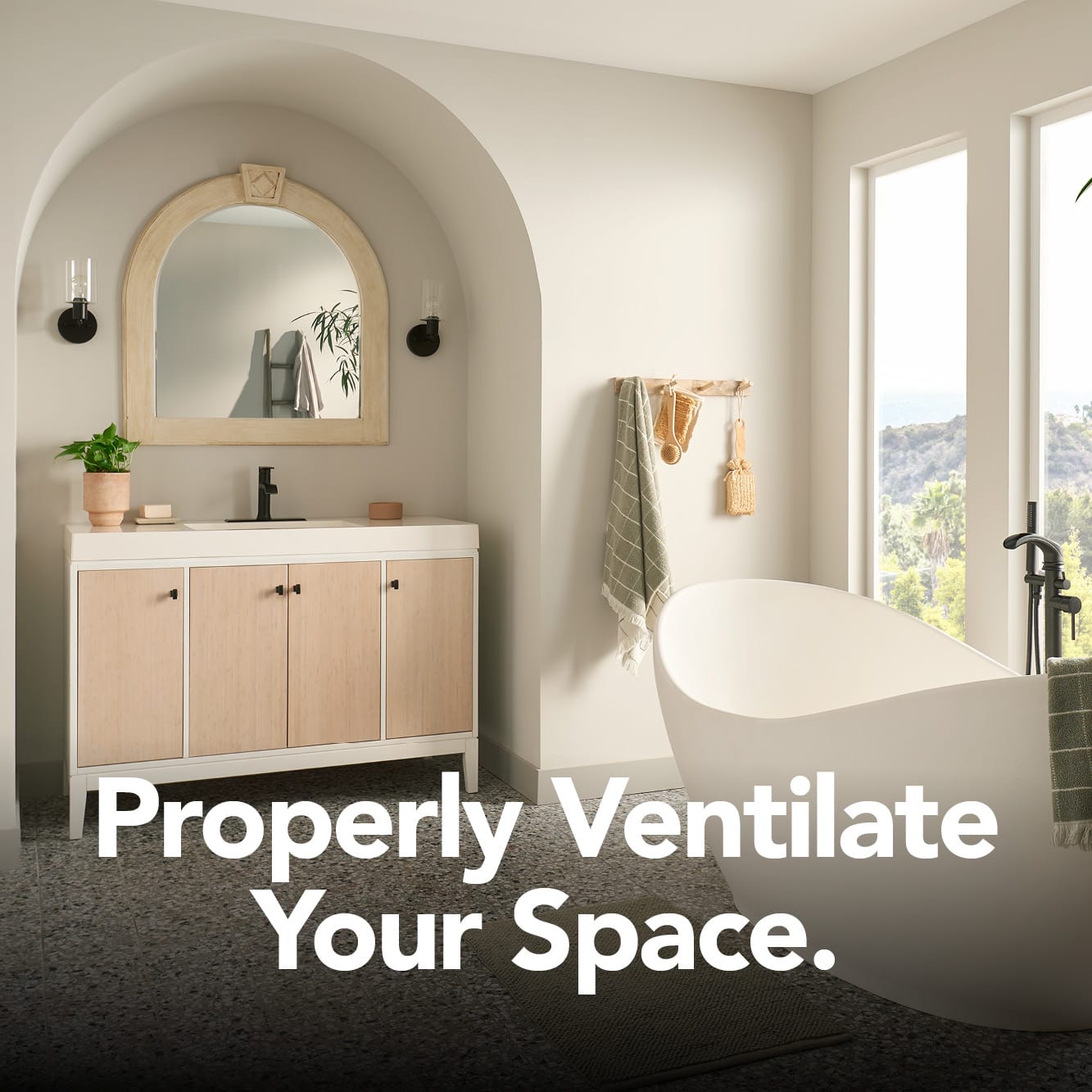 Ventilate your bathroom or powder room while you spend time getting ready or taking a bath.