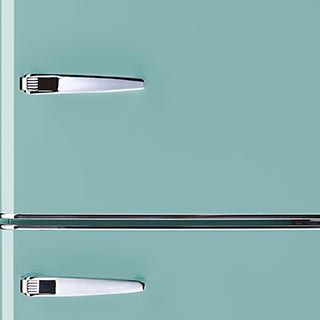 All of our Unique Retro refrigerators and freezers are made of metal doors and siding, in addition to the cast zinc metal handles.