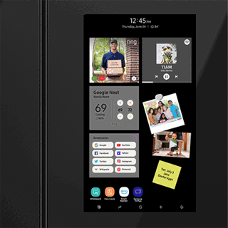 Image showing digital Family Hub™+ feature on fridge door.