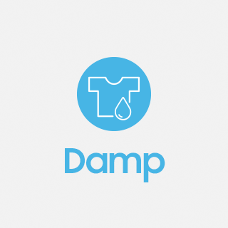 Gif rotates with the names of 4 dry options: Damp, Normal, More Dry and Very Dry