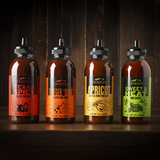 The full assortment of Traeger BBQ Sauces in new squeeze bottles.