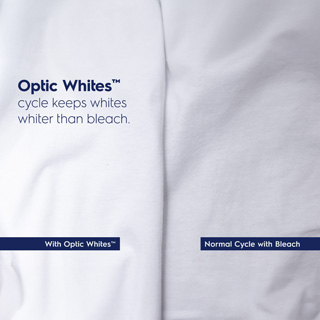 Optic Whites™ cycle keeps whites whiter than bleach