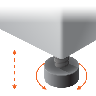 Vissani mini fridge features adjustable leveling legs