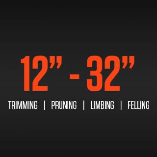12" - 13" bar and chain lengths