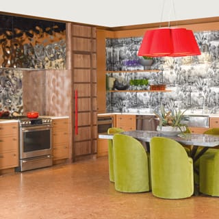 A stylish kitchen. Cafe appliances are installed and compliment the décor.