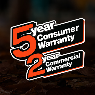 5-year consumer / 2-year commercial warranty