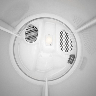 A white refrigerator with an open door revealing a well-lit interior.
