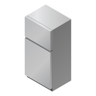 Vissani compact 2-door mini fridge with freezer